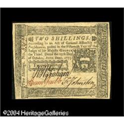 Pennsylvania October 25, 1775 2s Gem New. Bright ve Pennsylvania October 25, 1775 2s Gem New.