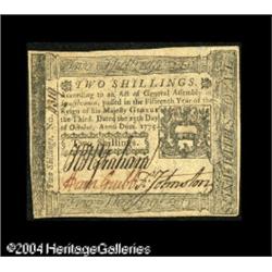 Pennsylvania October 25, 1775 2s Very Choice New. A Pennsylvania October 25, 1775 2s Very Choice New