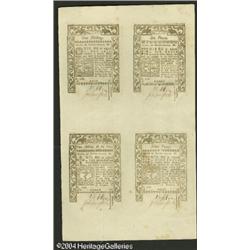Rhode Island May 1786 Half Sheet of Four Superb Gem New Rhode Island May 1786 Half Sheet of Four Sup