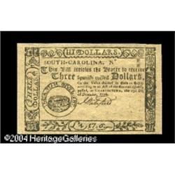 South Carolina December 23, 1776 $3 Superb Gem New. South Carolina December 23, 1776 $3 Superb Gem N