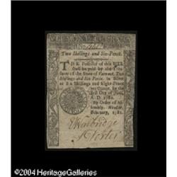 Vermont February 1781 2s6d Very Fine. More closely marg Vermont February 1781 2s6d Very Fine.