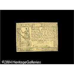 Virginia May 6, 1776 $5 Extremely Fine. A well mar Virginia May 6, 1776 $5 Extremely Fine.