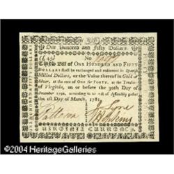 Virginia March 1, 1781 $150 Choice About New. The thic Virginia March 1, 1781 $150 Choice About New.