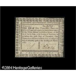 Virginia March 1, 1781 $1,000 Extremely Fine. There are Virginia March 1, 1781 $1,000 Extremely Fine