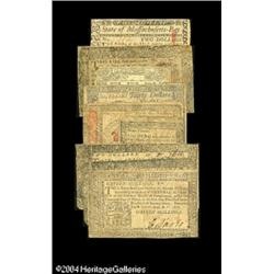 Nine MIxed Notes. Two Continentals, two Pennsylvanias, Nine Mixed Notes.