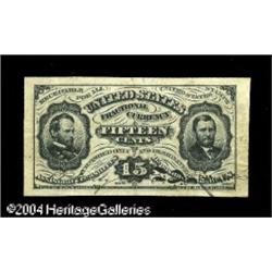 Fr. 1272SP 15c Third Issue Very Fine. A glued pair with Fr. 1272SP 15c Third Issue Very Fine.