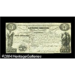Newport, KY- Licking Bridge Company $5 April 26, 1845 H Newport, KY- Licking Bridge Company