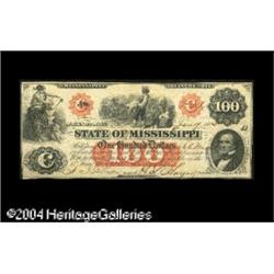 Jackson, MS- State of Mississippi $100 Jan. 19, 186 Jackson, MS- State of Mississippi