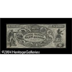 New York, NY- James Barker Bank Saloon $100 Ad NoteOne New York, NY- James Barker Bank Saloon