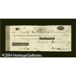 Philadelphia, PA- Bank of Pennsylvania $100 April 5, 18 Philadelphia, PA- Bank of Pennsylvania