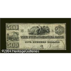 Philadelphia, PA- The Philadelphia Bank $500 May 9, 184 Philadelphia, PA- The Philadelphia Bank