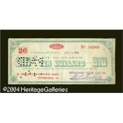 Pittsburgh, PA- Standard Steel Car Co. $10 Jan. 11, 190 Pittsburgh, PA- Standard Steel Car Co.
