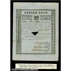 Houston, TX- Treasurer of the Republic of Texas $100 Ju Texian Loan Signed by Stephen F. Austin