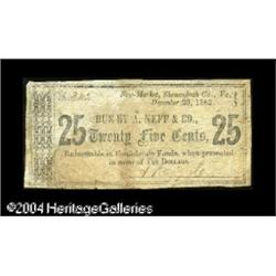 New Market, VA- A. Neff & Co. 25¢ Dec. 20, 1862 Jon New Market, VA- A. Neff & Co.