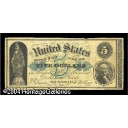Richmond, VA- United States Cotton Mills $5 Ad NoteA lo Richmond, VA- United States Cotton Mills