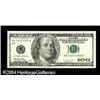 Image 1 : Fr. 2175-B $100 1996 Federal Reserve Note. About Uncirc Fr. 2175-B $100 1996 Federal Reserve Note. A