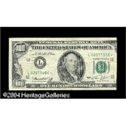 Fr. 2167-L* $100 1974 Federal Reserve Note. Very Fine. Fr. 2167-L* $100 1974 Federal Reserve Note. V