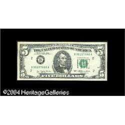 Fr. 1974-B $5 1977 Federal Reserve Note. Gem Crisp Unci Fr. 1974-B $5 1977 Federal Reserve Note. Gem