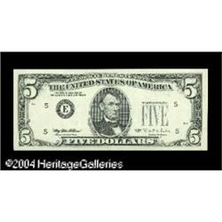 Fr. 1984-E $5 1995 Federal Reserve Note. Gem Crisp Un Fr. 1984-E $5 1995 Federal Reserve Note. Gem C
