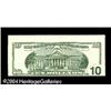 Image 2 : Fr. 2034-F* $10 1999 Federal Reserve Note. Extremely Fr. 2034-F* $10 1999 Federal Reserve Note. Extr