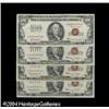 Image 1 : A Group of Four $100 Legal Tender Red Seals RFr. 15 A Group of Four $100 Legal Tender Red Seals