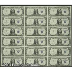 Fr. 1614 $1 1935E Silver Certificates. Uncut Sheet of 1 Fr. 1614 $1 1935E Silver Certificates. Uncut