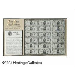 Fr. 1614 $1 1935E Silver Certificates. Uncut Sheet of Fr. 1655 $5 1953 Silver Certificates. Uncut Sh