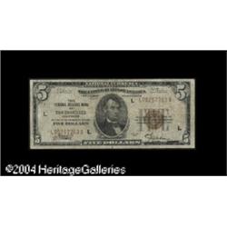 1929 $5 Federal Reserve Bank Note, Fr-1850-L, VG. This Fr. 1850-L $5 1929 Federal Reserve Bank Note.