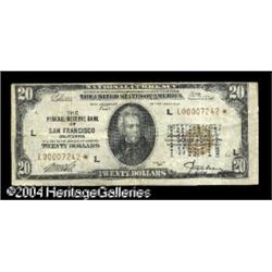 Fr. 1870-L* $20 1929 Federal Reserve Bank Note. Fine Fr. 1870-L* $20 1929 Federal Reserve Bank Note.