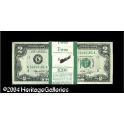 Fr. 1618 $1 1935H Silver Certificates. Original Pack of Fr. 1935-K $2 1976 Federal Reserve Notes. Or