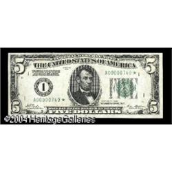 Fr. 1950-A* $5 1928 Federal Reserve Note. Choice Cris Fr. 1950-A* $5 1928 Federal Reserve Note. Choi