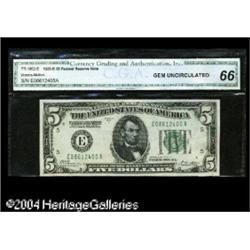 Fr. 1952-E $5 1928-B Federal Reserve Note. CGA Gem Unci Fr. 1952-E $5 1928-B Federal Reserve Note. C