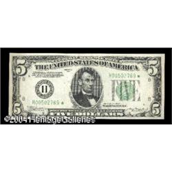 Fr. 1956-H* $5 1934 Mule Federal Reserve Note. Gem Cr Fr. 1956-H* $5 1934 Mule Federal Reserve Note.