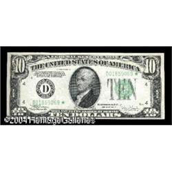 Fr. 2008-D* $10 1934-C Federal Reserve Note. Choice Cri Fr. 2008-D* $10 1934C Federal Reserve Note. 
