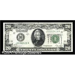 Fr. 2051-J $20 1928A Federal Reserve Note. Gem Crisp Fr. 2051-J $20 1928A Federal Reserve Note. Gem 