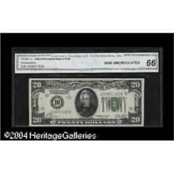Fr. 2051-J $20 1928-A Federal Reserve Note. CGA Gem Unc Fr. 2051-J $20 1928A Federal Reserve Note. C