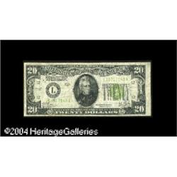 Fr. 2053-L $20 1928-C Federal Reserve Note. Fine+. Fr. 2053-L $20 1928-C Federal Reserve Note. Fine+