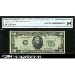 Fr. 2061-G* $20 1950-B Federal Reserve Note. CGA Choice Fr. 2061-G* $20 1950B Federal Reserve Note. 