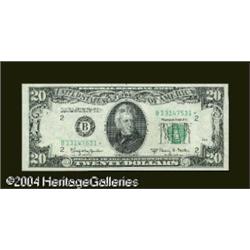 Fr. 2064-B* $20 1950-E Federal Reserve Note. Very Fine- Fr. 2064-B* $20 1950E Federal Reserve Note. 