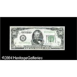 1934-A $50 Federal Reserve Note, Fr-2103-B, Gem CU. Mu Fr. 2103-B $50 1934A Mule Federal Reserve Not