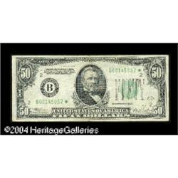 Fr. 2105-B* $50 1934-C Federal Reserve Note. Very Fine- Fr. 2105-B* $50 1934C Federal Reserve Note. 