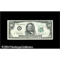 Fr. 2108-D* $50 1950-A Federal Reserve Note. Choice Cri Fr. 2108-D* $50 1950A Federal Reserve Note. 