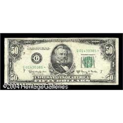 Fr. 2112-G* $50 1950E Federal Reserve Note. Very Fine Fr. 2112-G* $50 1950E Federal Reserve Note. Ve