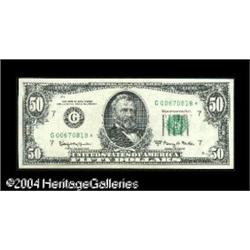 Fr. 2113-G* $50 1963A Federal Reserve Note. Gem Crisp Fr. 2113-G* $50 1963A Federal Reserve Note. Ge