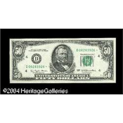 Fr. 2119-D* $50 1977 Federal Reserve Note. Gem Crisp Fr. 2119-D* $50 1977 Federal Reserve Note. Gem 