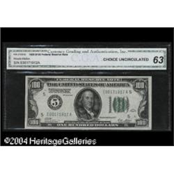 Fr. 2150-E $100 1928 Federal Reserve Note. Gem Crisp Un Fr. 2150-E $100 1928 Federal Reserve Note. C