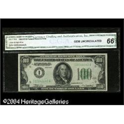 Fr. 2152-I $100 1934 Federal Reserve Note. CGA Gem Un Fr. 2152-I $100 1934 Federal Reserve Note. CGA