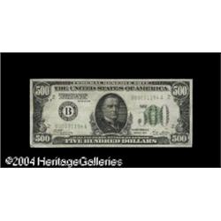 1928 $500 Federal Reserve Note, Fr-2200-B, XF. Moderate Fr. 2200-B $500 1928 Federal Reserve Note. E