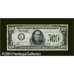 Fr. 2200-L $500 1928 Federal Reserve Note. Extremely Fr. 2200-L $500 1928 Federal Reserve Note. Extr