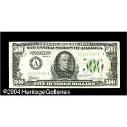 Fr. 2201-A $500 1934 Federal Reserve Note. Choice Cri Fr. 2201-A $500 1934 Federal Reserve Note. Cho